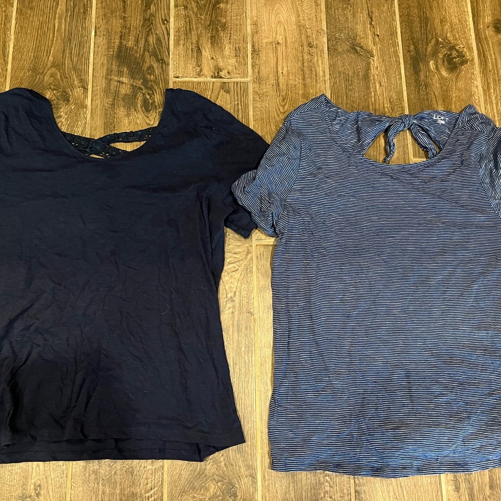 Women’s size XL short sleeve shirts with cute backs